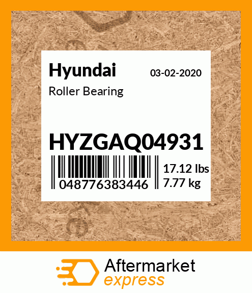 Spare part HYZGAQ04931 + Roller Bearing