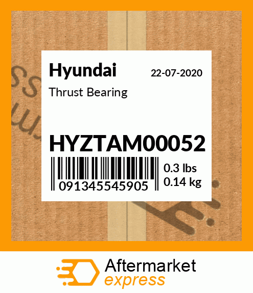 Spare part HYZTAM00052 + Thrust Bearing