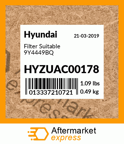 Spare part HYZUAC00178 + Filter Suitable 9Y4449BQ