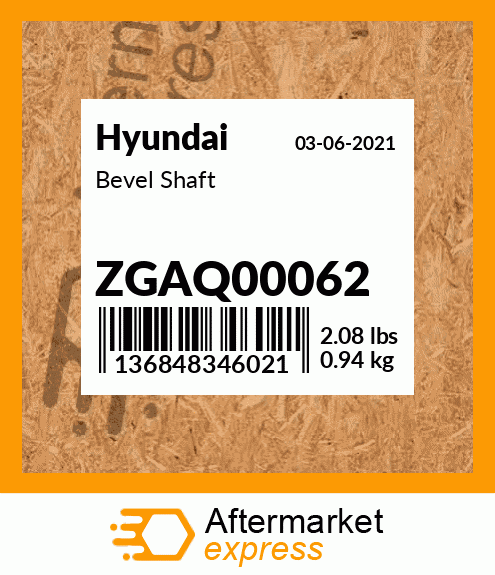 Spare part ZGAQ00062 + Bevel Shaft