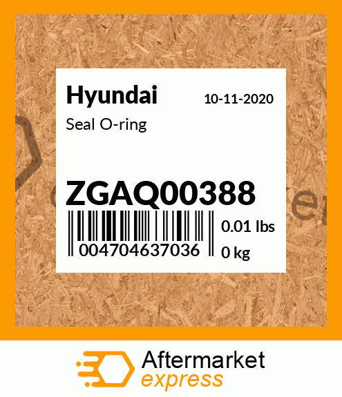 Spare part ZGAQ00388 + Seal O-ring