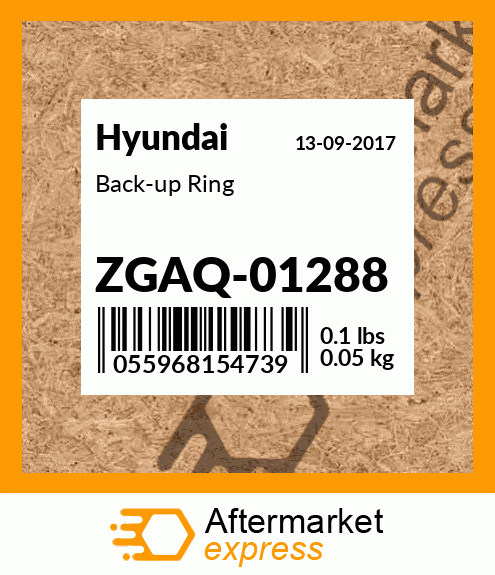 Spare part ZGAQ-01288 + Back-up Ring