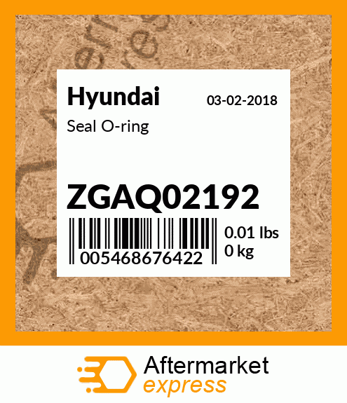 Spare part ZGAQ02192 + Seal O-ring