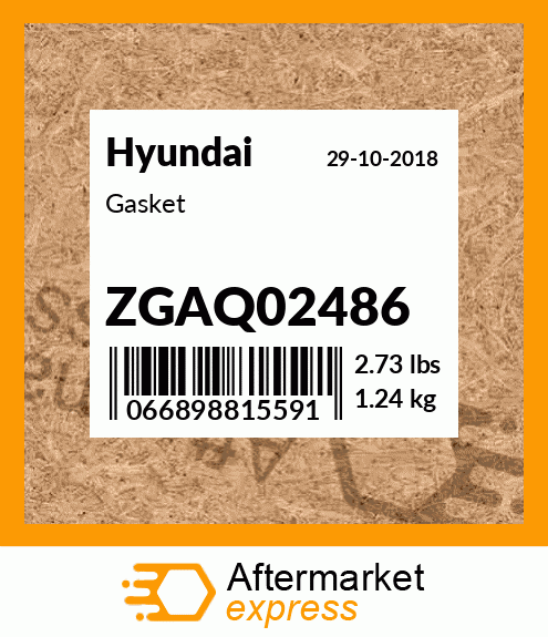 Spare part ZGAQ02486 + Gasket