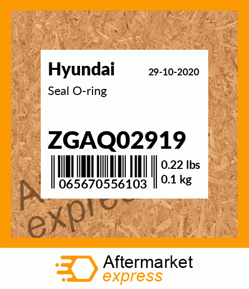 Spare part ZGAQ02919 + Seal O-ring