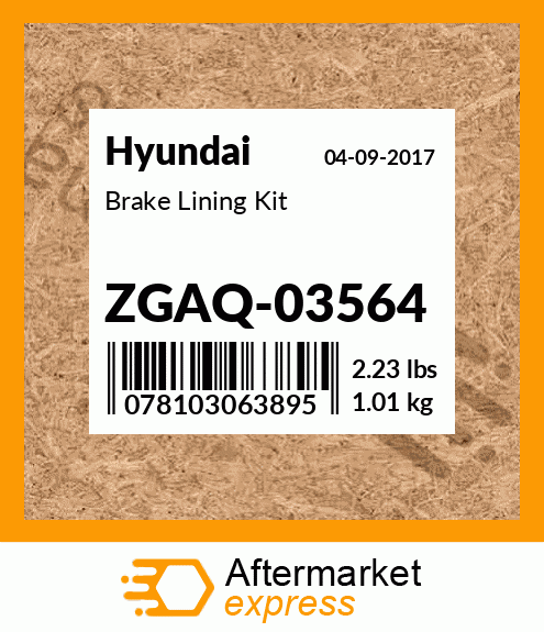 Spare part ZGAQ03564 + Brake Lining Kit