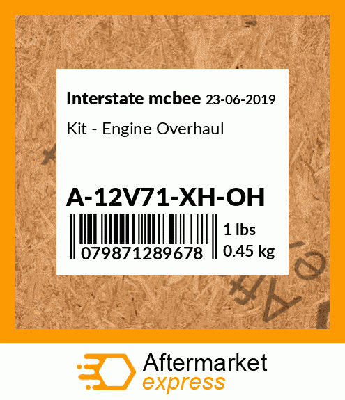 Spare part A-12V71-XH-OH + Kit - Engine Overhaul