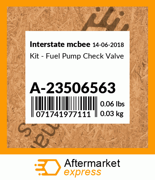 Spare part A-23506563 + Kit - Fuel Pump Check Valve