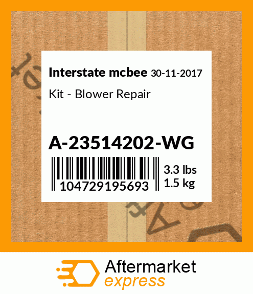 Spare part A-23514202-WG + Kit - Blower Repair