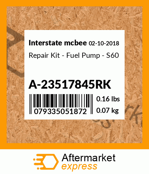 Spare part A-23517845RK + Repair Kit - Fuel Pump - S60