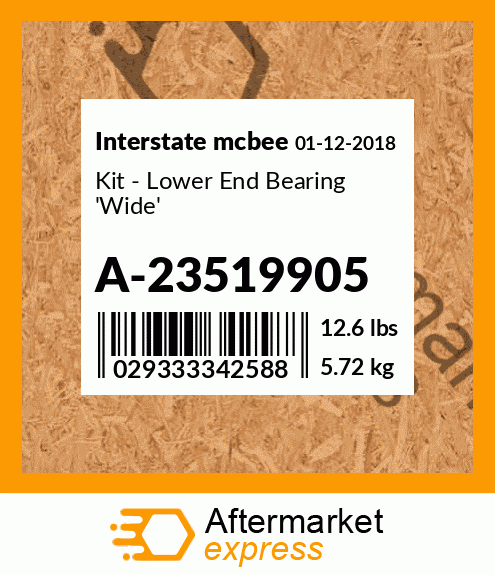 Spare part A-23519905 + Kit - Lower End Bearing 'Wide'