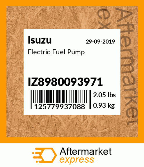 Spare part IZ8980093971 + Electric Fuel Pump