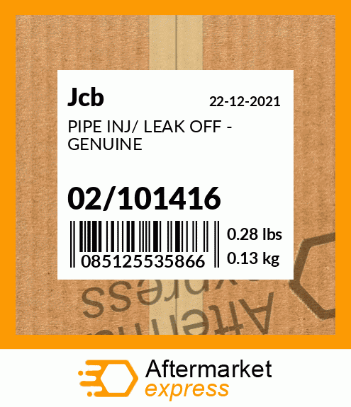 Spare part 02/101416 + PIPE INJ/ LEAK OFF - GENUINE