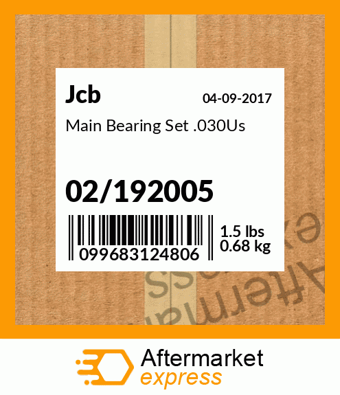 Spare part 02/192005 + Main Bearing Set .030Us