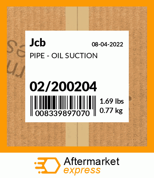 Spare part 02/200204 + PIPE - OIL SUCTION