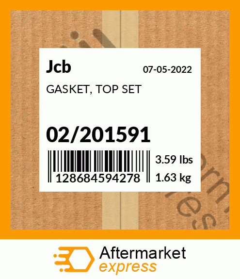 Spare part 02/201591 + GASKET, TOP SET