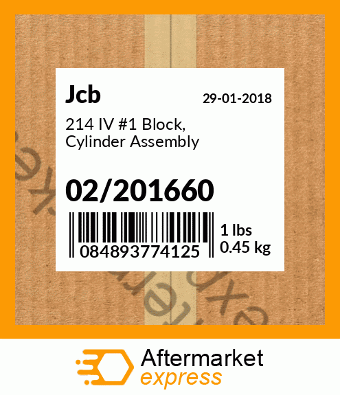 Spare part 02-201660 + 214 IV #1 Block, Cylinder Assembly