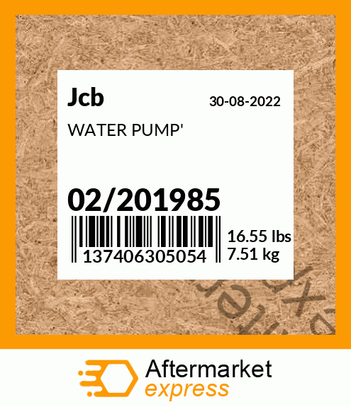 Spare part 02/201985 + WATER PUMP'