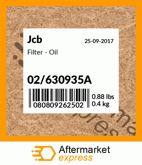 Spare part 02/630935A + Filter - Oil