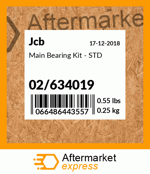 Spare part 02/634019 + Main Bearing Kit - STD