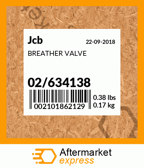 Spare part 02/634138 + BREATHER VALVE