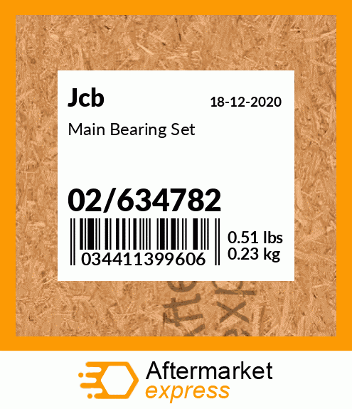 Spare part 02/634782 + Main Bearing Set