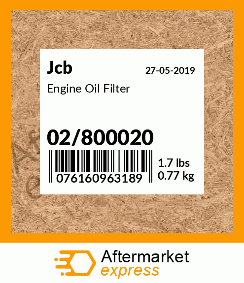 Spare part 02/800020 + Engine Oil Filter