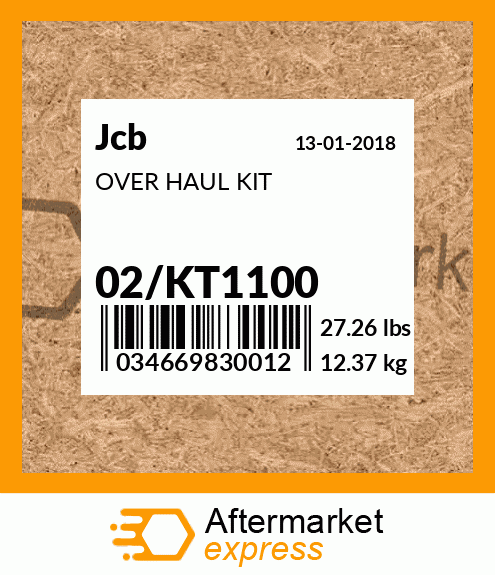 Spare part 02/KT1100 + OVER HAUL KIT