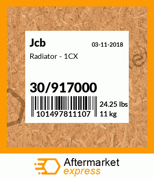 JCB 1CX Radiator P/N 30/913700 