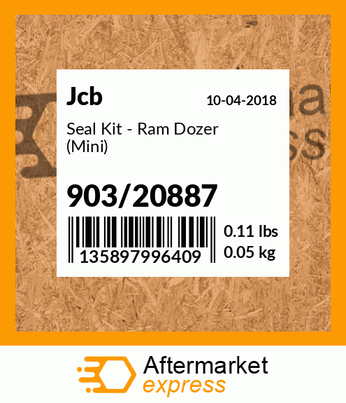 JCB Ram Seal Kit Seal kit no 903/20887 