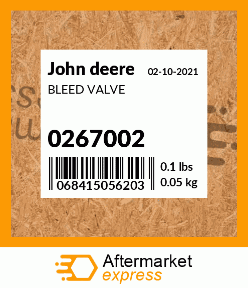 Spare part 0267002 + BLEED VALVE