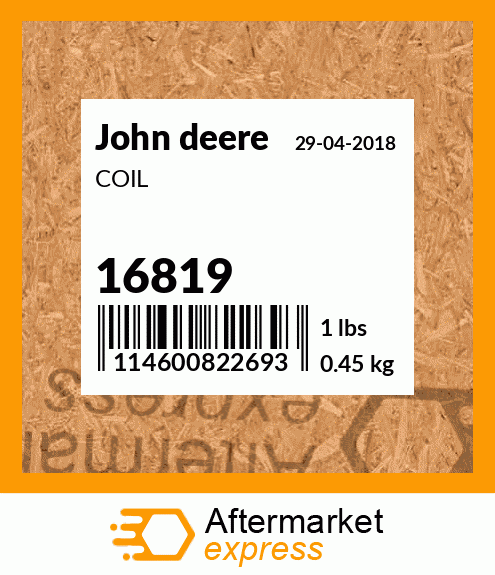 16819 - COIL fits John Deere | Price: $77.45
