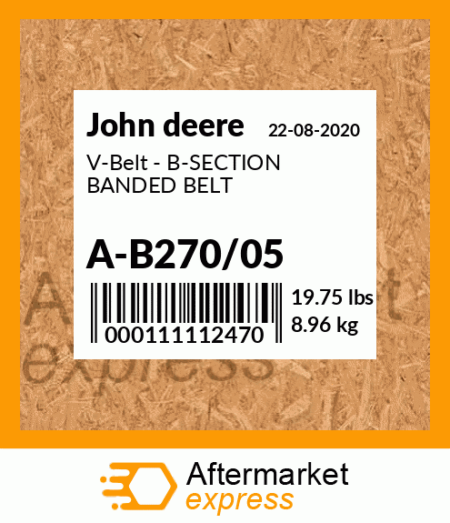 V-Belt - B-SECTION BANDED BELT A-B270/05