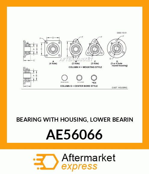 BEARING WITH HOUSING, LOWER BEARIN AE56066
