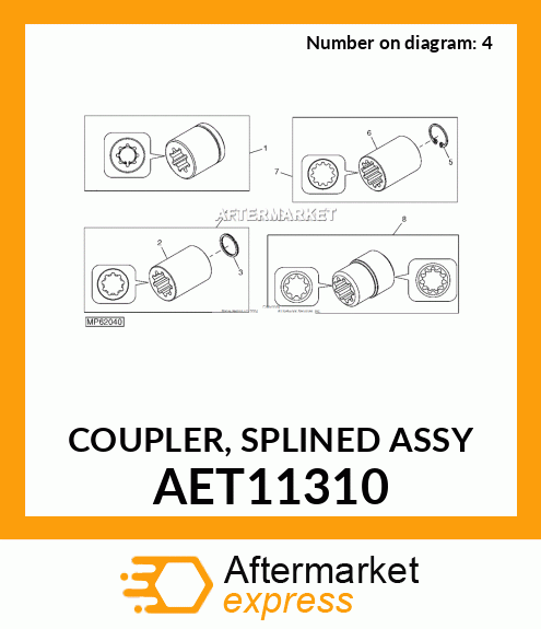 COUPLER, SPLINED ASSY AET11310