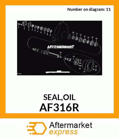 John Deere Original Equipment Seal #AF316R 