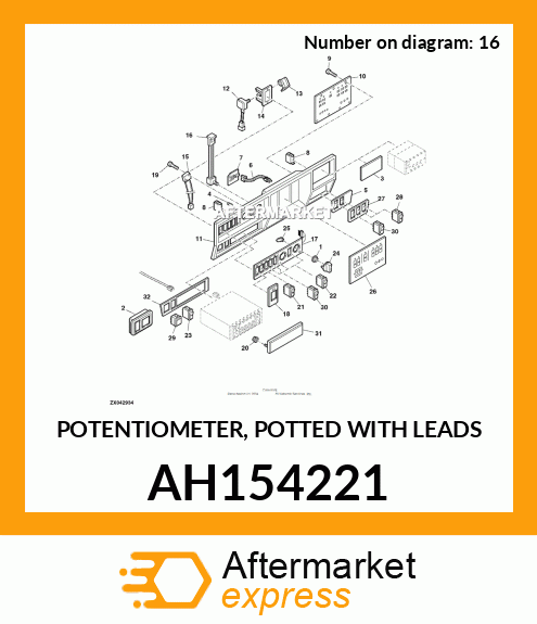 POTENTIOMETER, POTTED WITH LEADS AH154221