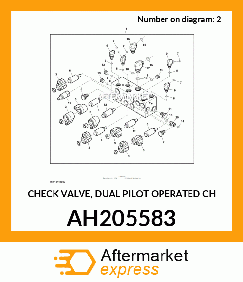 CHECK VALVE, DUAL PILOT OPERATED CH AH205583