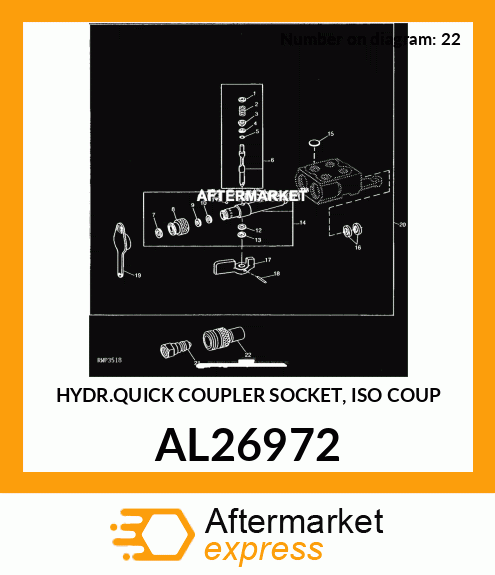 HYDR.QUICK COUPLER SOCKET, ISO COUP AL26972
