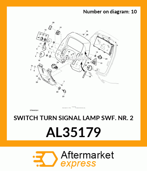SWITCH TURN SIGNAL LAMP SWF. NR. 2 AL35179