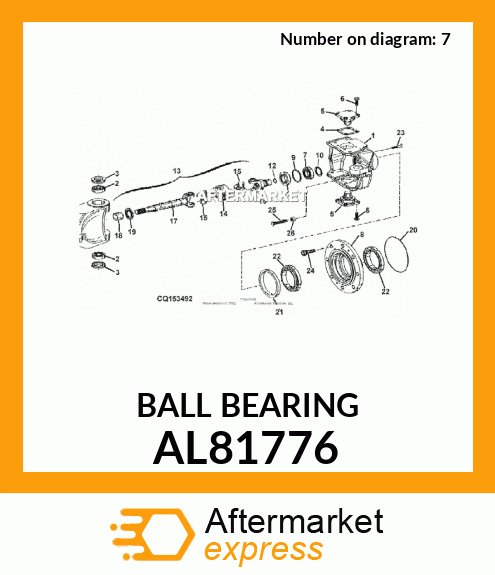 Replaces A-AL81776 BEARING BALL Details about   A&I Prod 