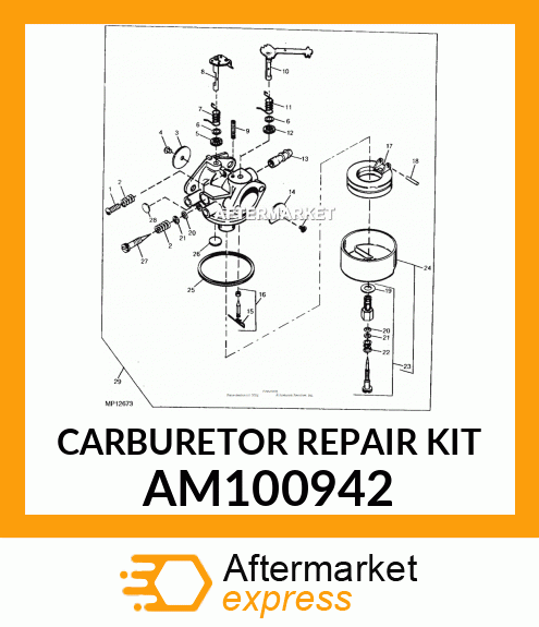 John Deere Carburetor Kit AM100942