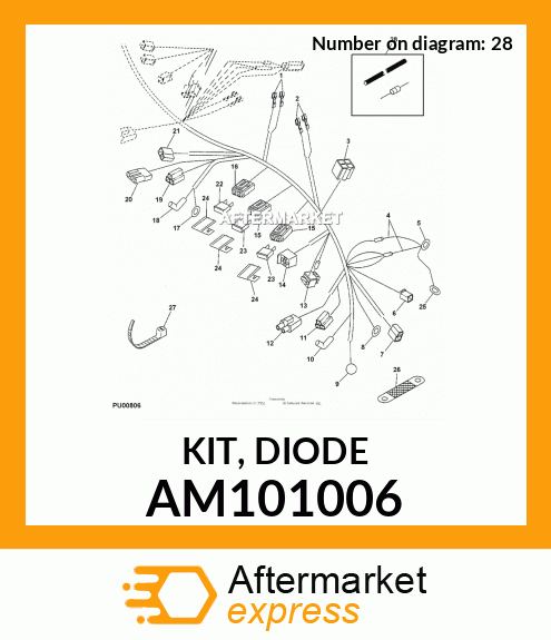 John Deere Original Equipment Rectifier Kit #AM101006