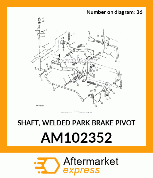 SHAFT, WELDED PARK BRAKE PIVOT AM102352