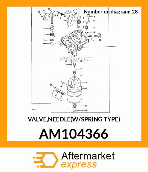 John Deere Original Equipment Valve #AM104366