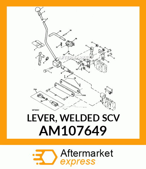 LEVER, WELDED SCV AM107649