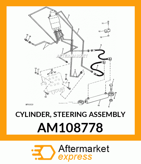 John Deere Steering Cylinder AM108778 420 