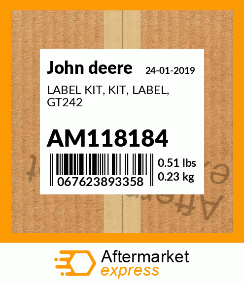 John Deere Gt242 Decal Kit AM118184 for sale online 