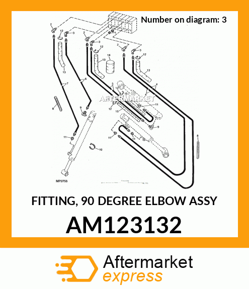 FITTING, 90 DEGREE ELBOW ASSY AM123132