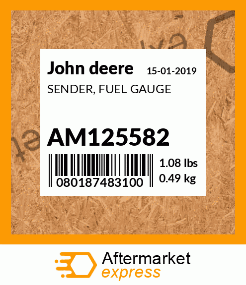 John Deere AM125582 Fuel Sender Unit  for Pro Gator 2020 A 2030 A Genuine OEM 